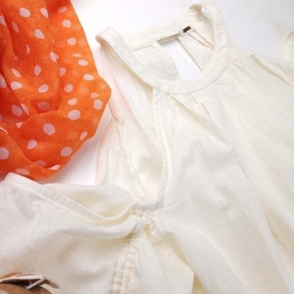 Free People Cream Cold Shoulder Top Sz Xs - Picture 2 of 15